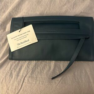 Chic Blue Leather Clutch by Lancel